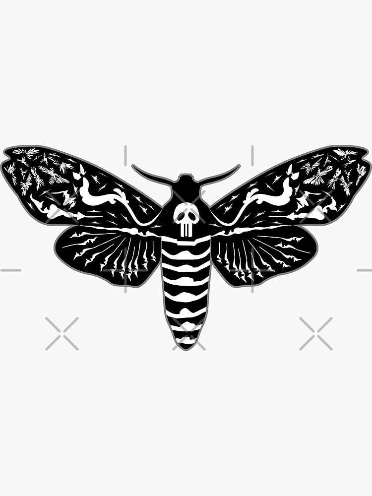 Skull Moth Sticker