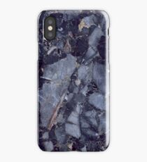 dark blue marble chips iPhone Case/Skin