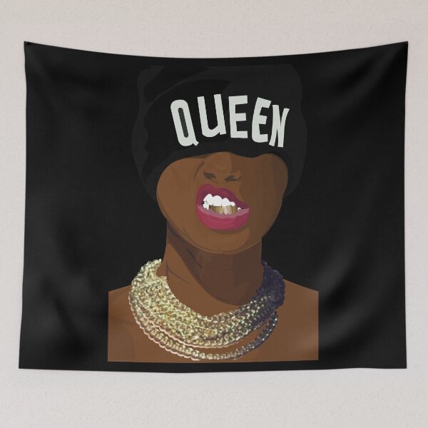 Item preview, Black Queen with gold teeth and chains  designed and sold by LavonnaLee.