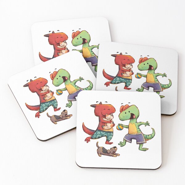 Item preview, Carl Carnotaurus and David Dilophosaurus designed and sold by OwlHollow.