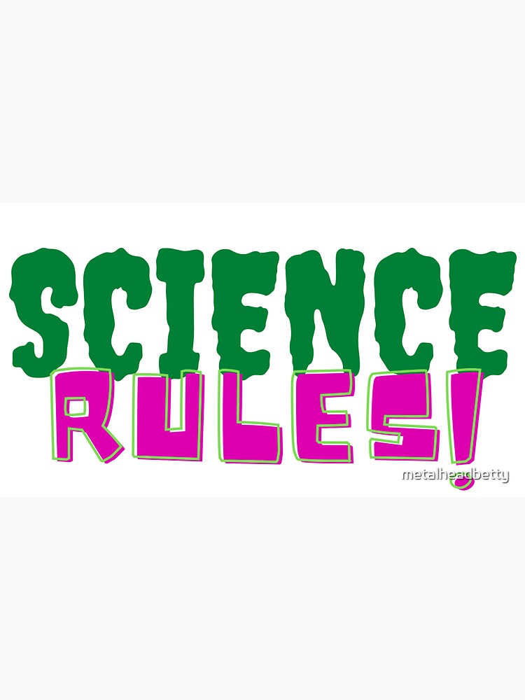"Science Rules" Sticker for Sale by metalheadbetty Redbubble