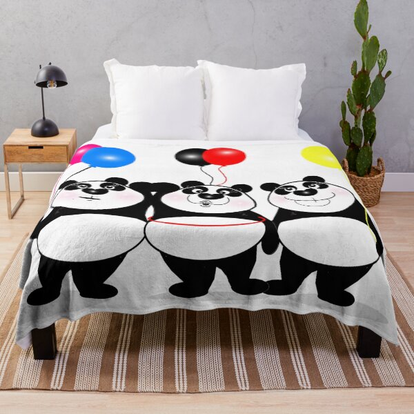 Item preview, Cute pandas with colorful balloons designed and sold by Shirley cute art .