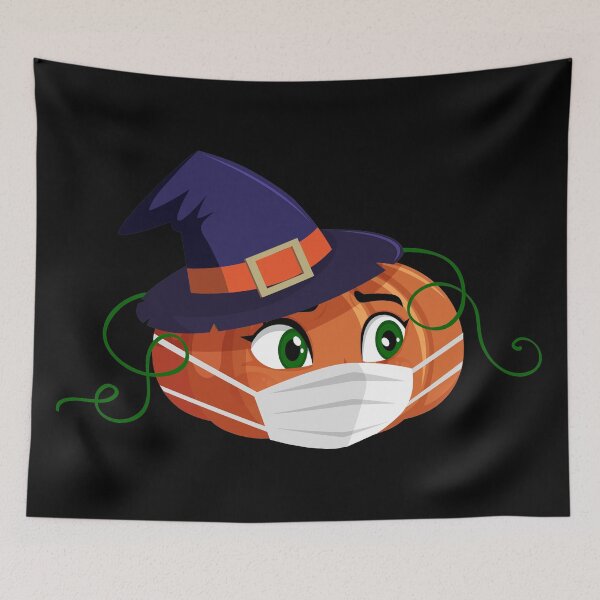 Item preview, halloween face mask pumpkin witch cute designed and sold by Gossip Rag.