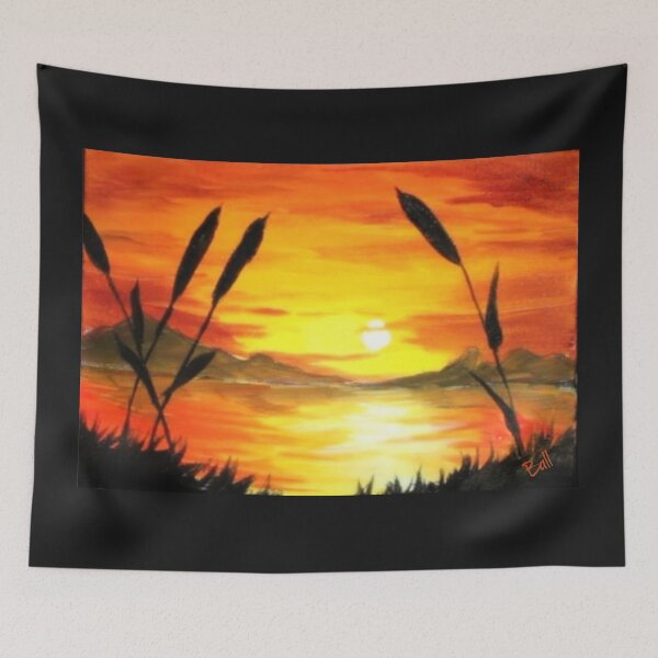 Item preview, Sunset and Cattails designed and sold by PaintDesignWine.