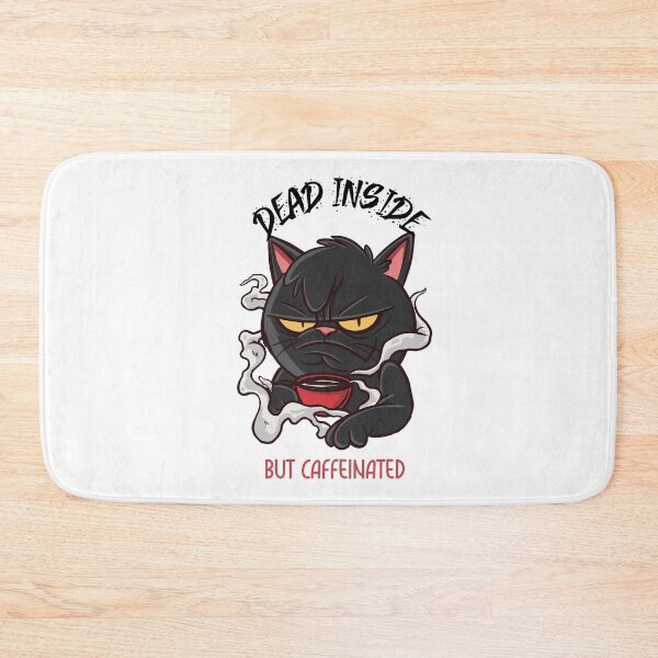 Item preview, Dead inside but caffeinated - funny, angry, grumpy cat designed and sold by HROC.