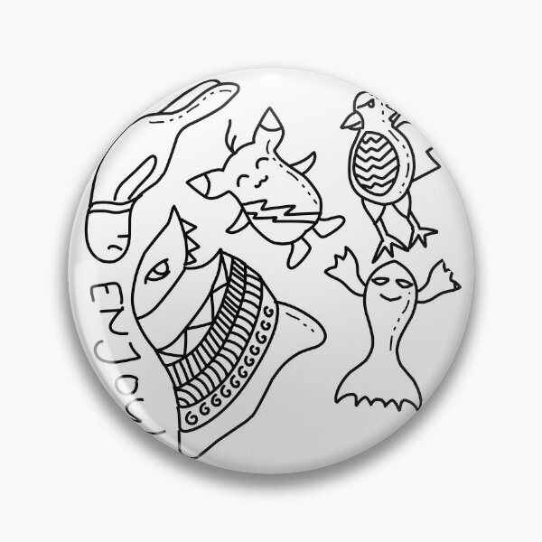Item preview, Enjoy! Cute Monster Doodle Art Black and White designed and sold by R4CProject.