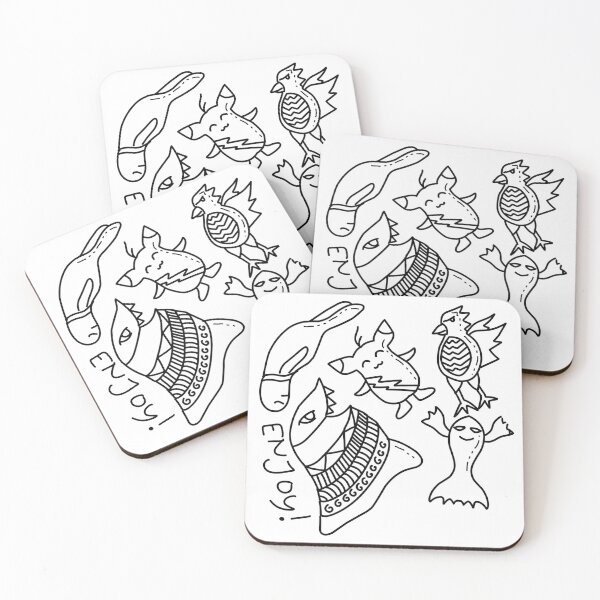 Item preview, Enjoy! Cute Monster Doodle Art Black and White designed and sold by R4CProject.