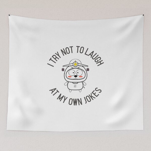 Item preview, I Try Not To Laugh At My Own Jokes Dog in Costume Funny designed and sold by HppyStrngHelthy.