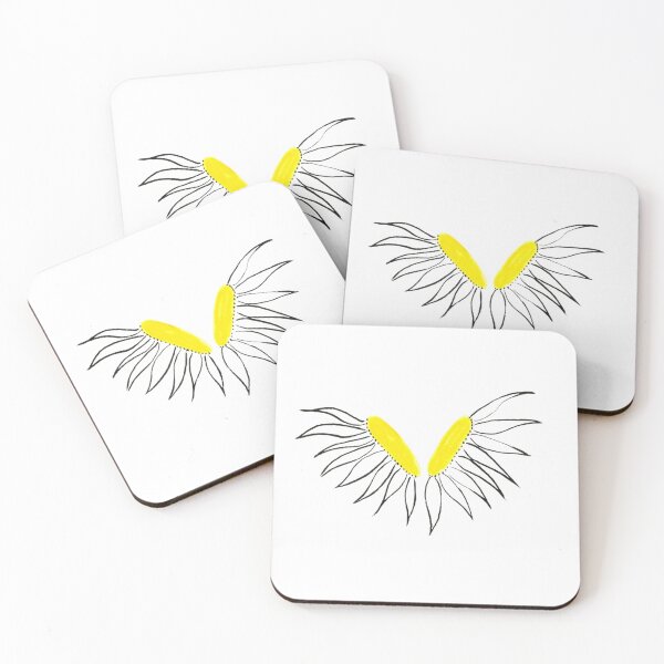 Item preview, Daisy Yellow Coneflower Heads White Petals Hand Drawn designed and sold by H3designs.