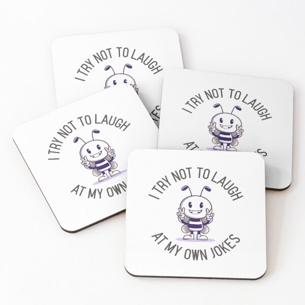 Item preview, I Try Not To Laugh At My Own Jokes Happy Bee Peace Funny designed and sold by HppyStrngHelthy.