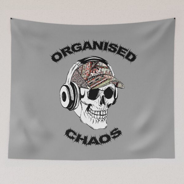 Item preview, Organised Chaos patch DJ punk skull design designed and sold by Organised  Chaos.