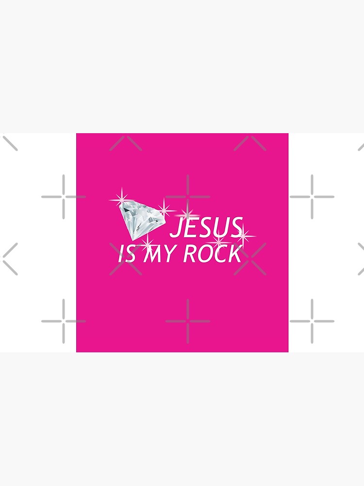 Thumbnail 6 of 6, Coffee Mug, Pink Jesus Is My Rock Face Mask designed and sold by GODS4US.