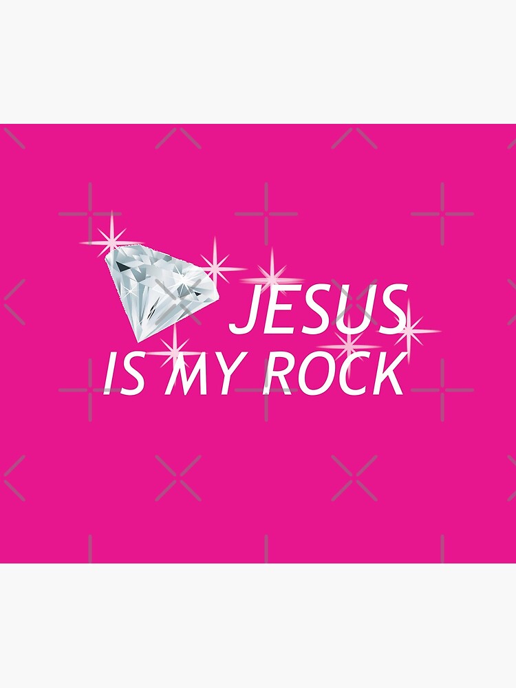 Pink Jesus Is My Rock Face Mask by GODS4US
