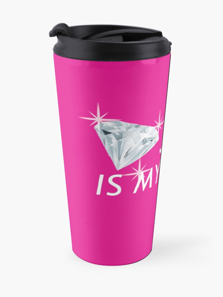 Alternate view of Pink Jesus Is My Rock Face Mask Travel Coffee Mug