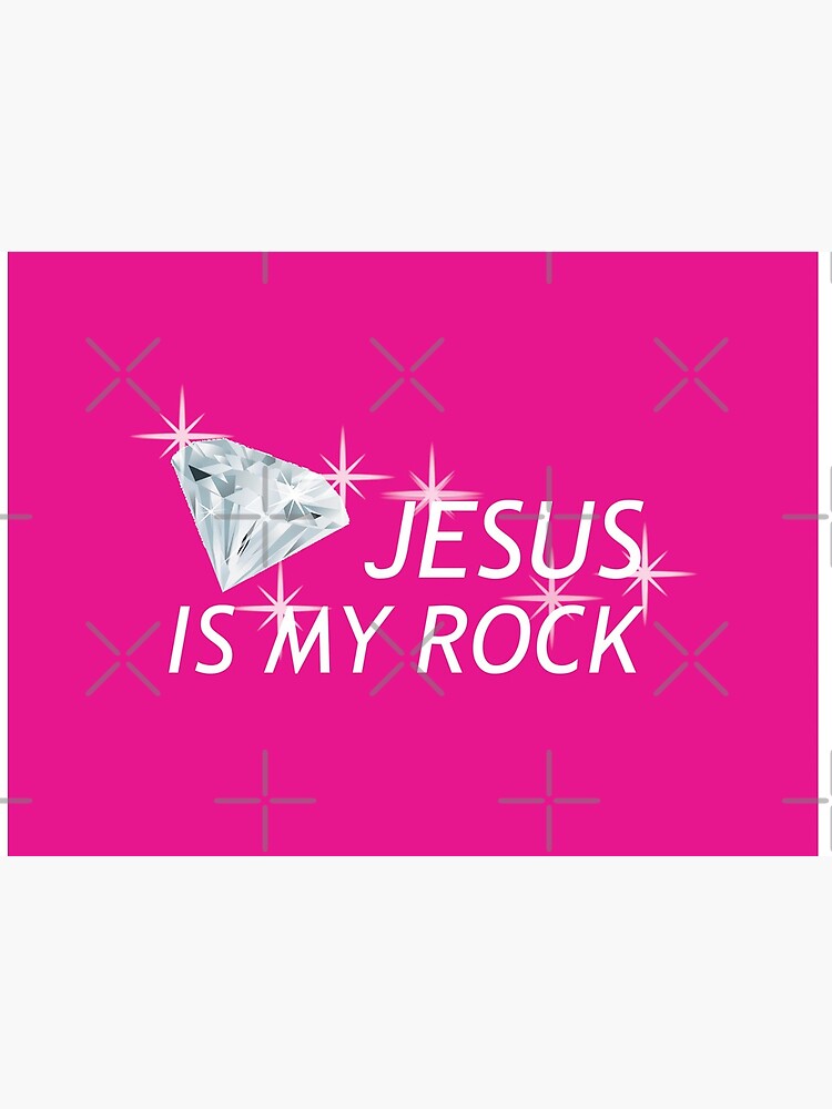 Pink Jesus Is My Rock Face Mask by GODS4US