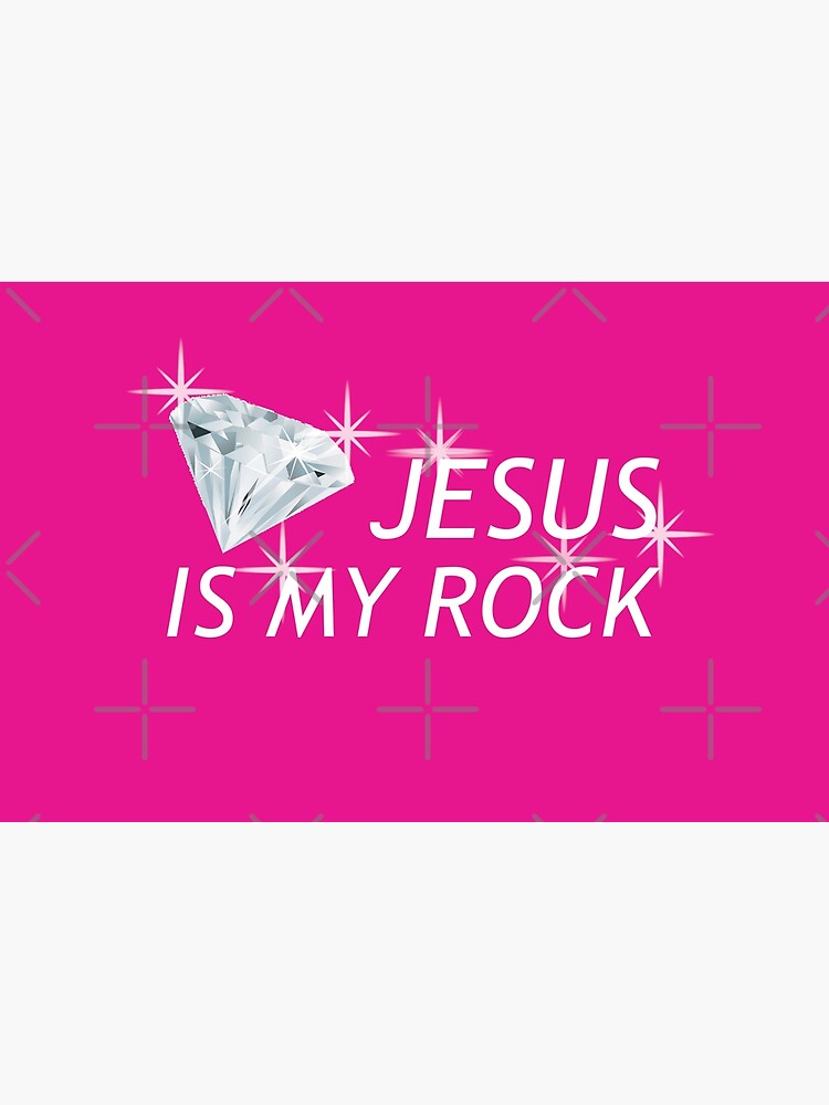 Pink Jesus Is My Rock Face Mask by GODS4US
