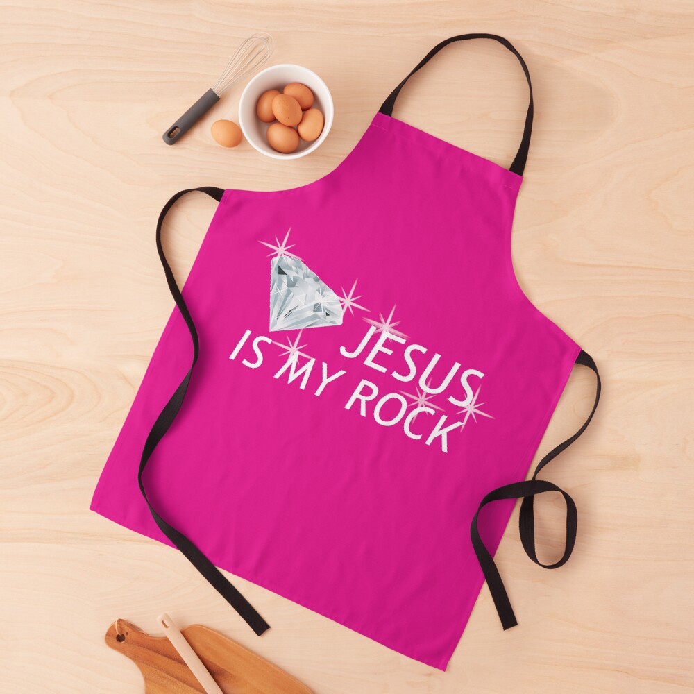 Pink Jesus Is My Rock Face Mask Apron