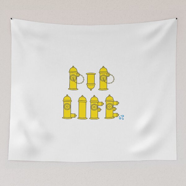 Item preview, Pup Life - Yellow Fire Hydrants on White Background designed and sold by geareduppup.