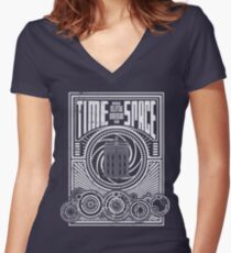 Time and Space Women's Fitted V-Neck T-Shirt