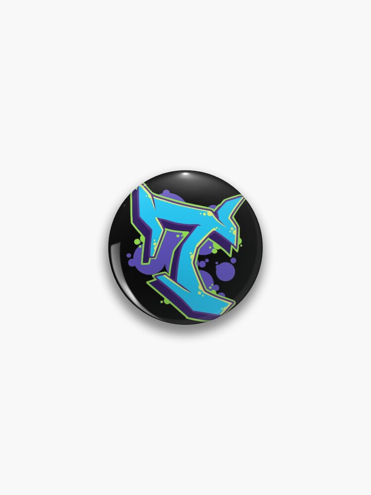 Letter T - Graffiti Street Art Style Blue | Pin