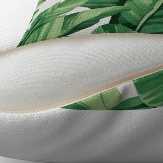 Alternate view of Tropical banana leaves Throw Pillow