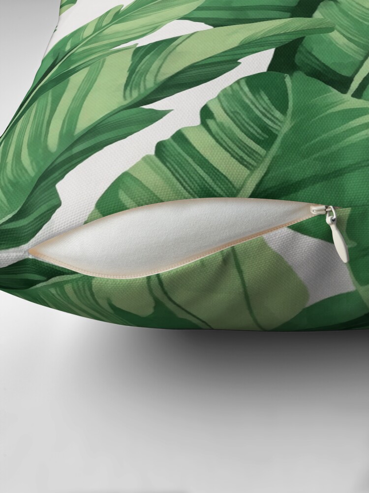 Thumbnail 2 of 4, Pillow, Tropical banana leaves designed and sold by CatyArte.