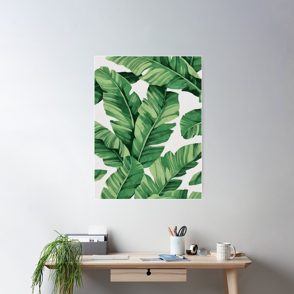 Tropical banana leaves Poster