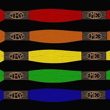 Artwork thumbnail, Rainbow Embroidery Floss with TRY ME Labels by GranniePanties