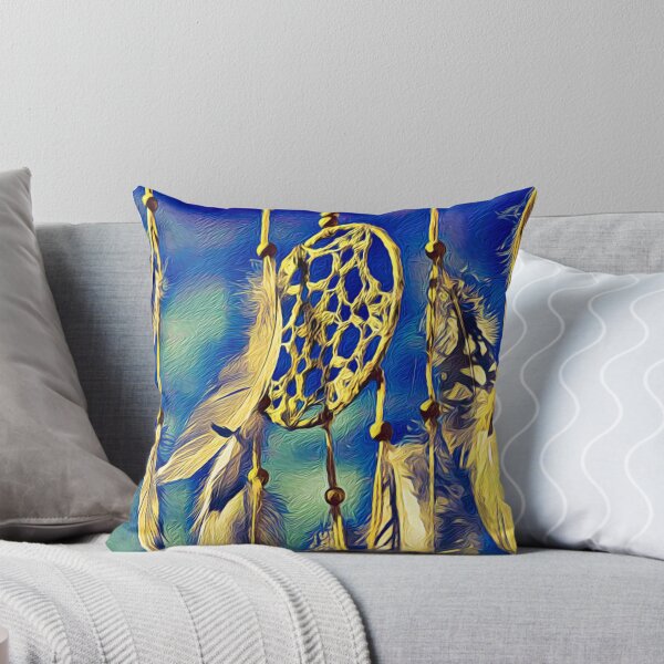 Item preview, Dream Catcher: White and Yellow Feathers in Crystalline Blue Sky … designed and sold by 3PointClick.