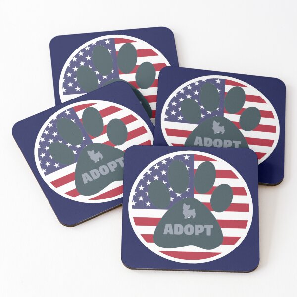 Item preview, Dog Adoption Patriotic Flag Paw designed and sold by MojaveTradePost.
