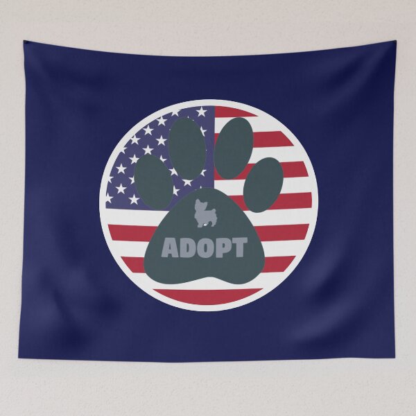 Item preview, Dog Adoption Patriotic Flag Paw designed and sold by MojaveTradePost.