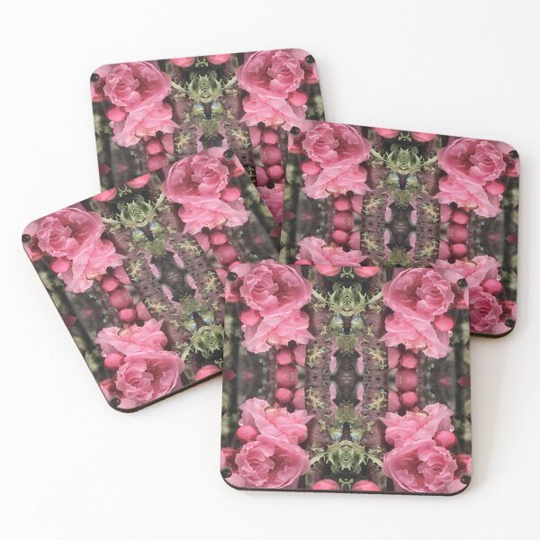 Aperçu de l'œuvre Fleurs de cerisier printanières - Perfection rose sur lichen argenté - Tauhara créée et vendue par RoseAromas.