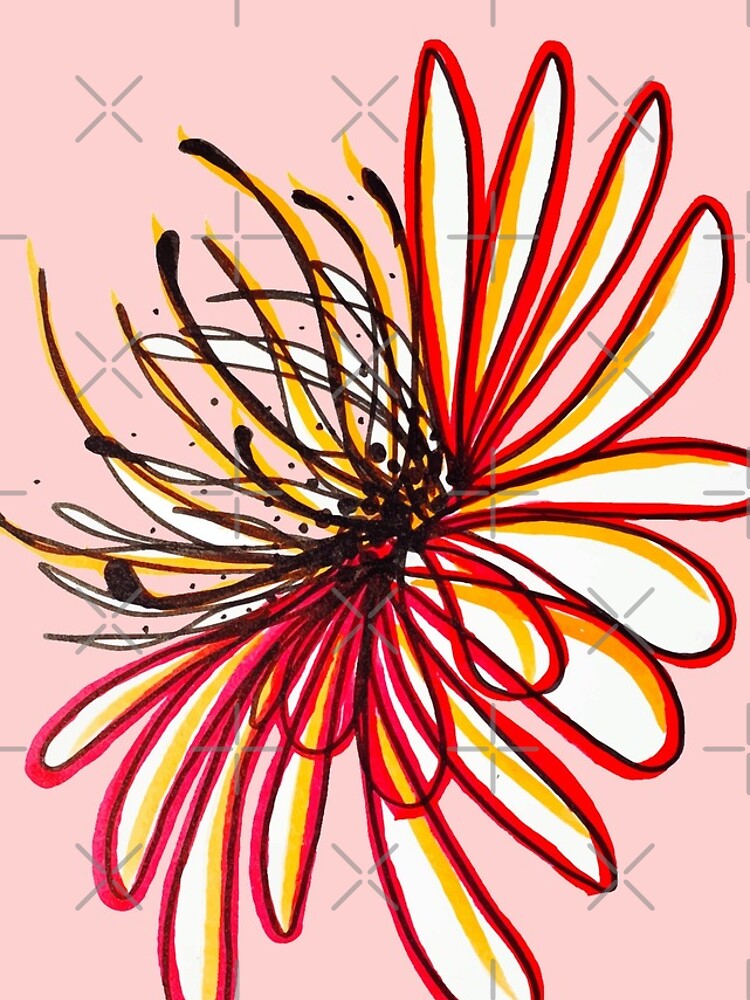 Thumbnail 4 of 4, iPhone Case, Abstract Line Flower Red designed and sold by Kazyii.