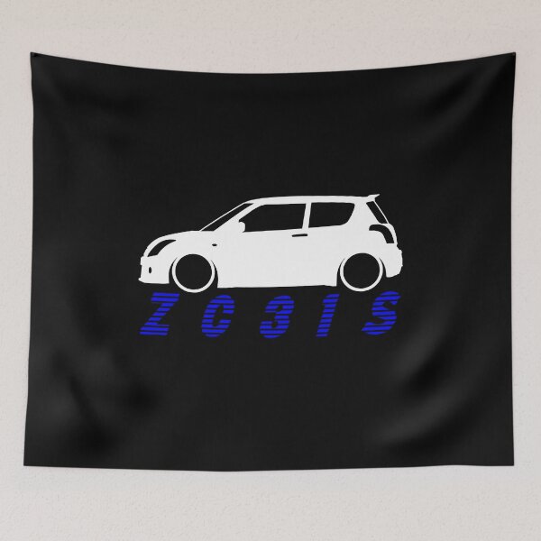 Item preview, Swift Sport ZC31S White Silhouette Blue Text designed and sold by ChasingBRoads.