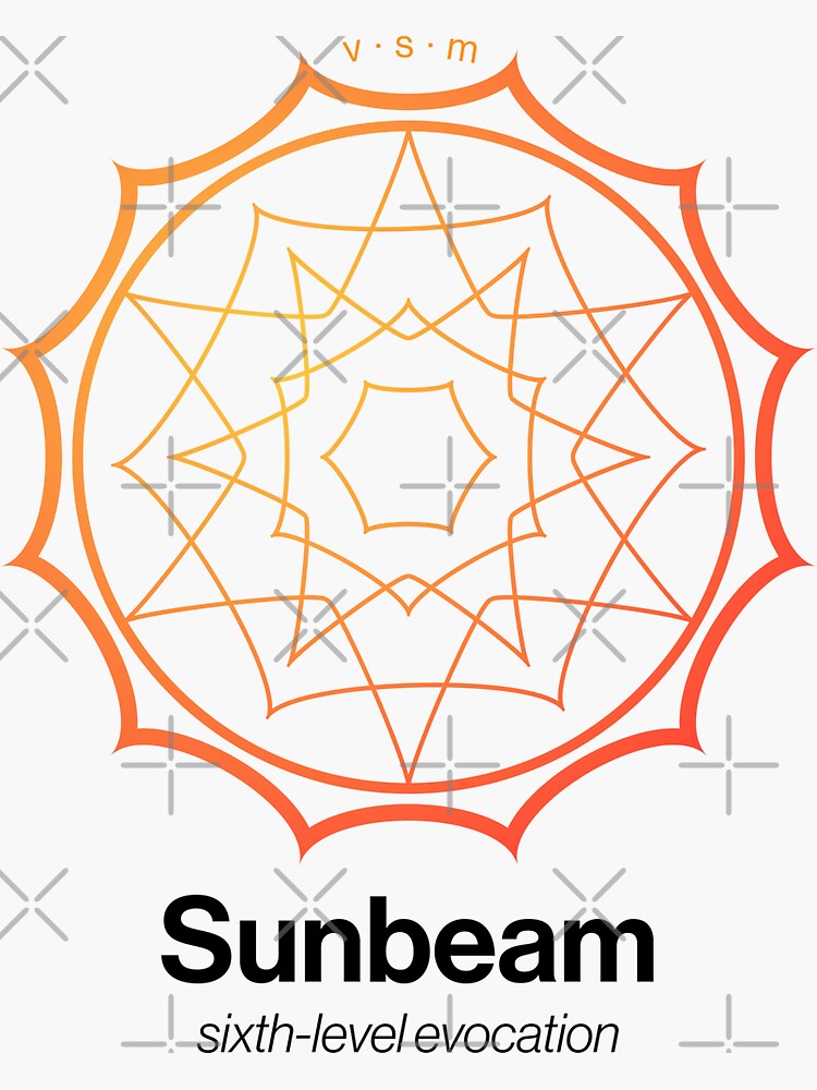 "Sunbeam Spell Symbol" Sticker for Sale by Unspelled Redbubble