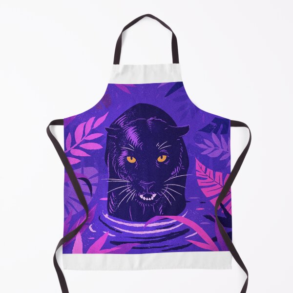 Item preview, Black Panther Crouching in a River in a Pink & Purple Colorful Rainforest designed and sold by AidenChen.