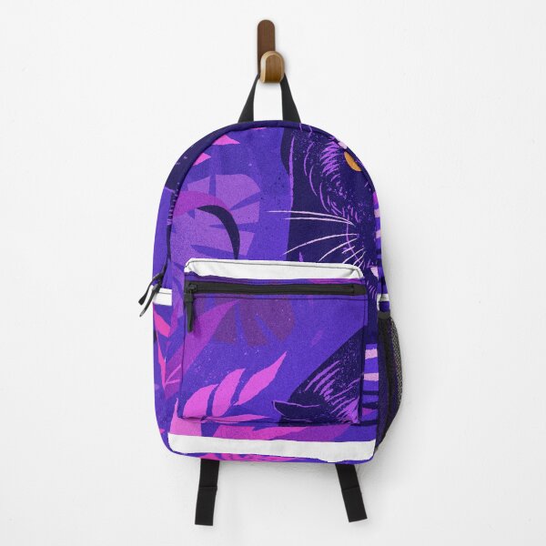 Item preview, Black Panther Crouching in a River in a Pink & Purple Colorful Rainforest designed and sold by AidenChen.