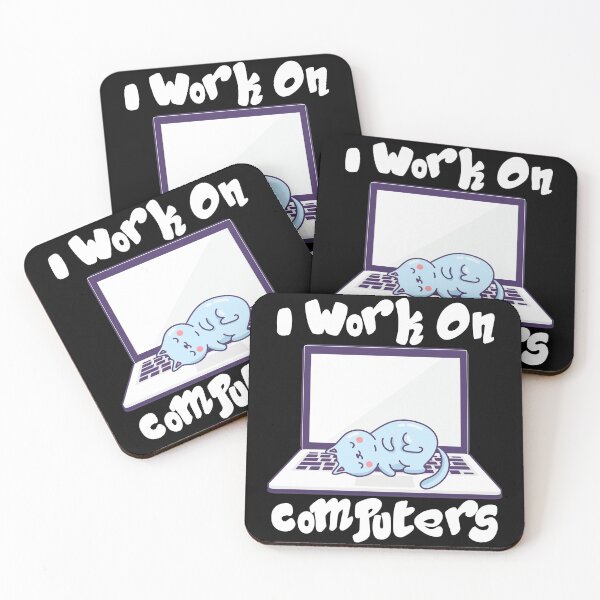 Item preview, I Work On Computers Cat Sleeping On Computers designed and sold by IslandFella1.