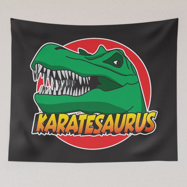 Item preview, Green Tyrannosaurus Rex (T-rex) Karatesaurus Graphic Text Design  designed and sold by NightGleam.
