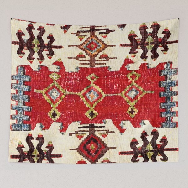 Item preview, Burdur  Antique South West Anatolia Turkish Kilim Print designed and sold by Vicky Brago-Mitchell®.