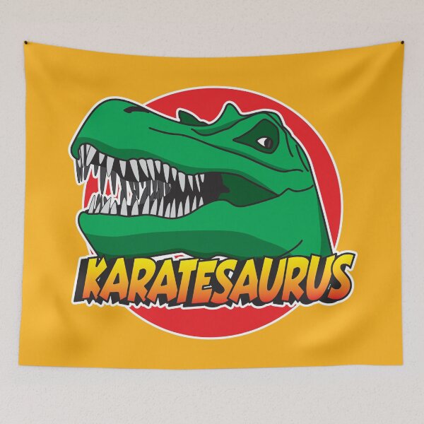 Item preview, Green Tyrannosaurus Rex (T-rex) Karatesaurus Graphic Text Design  designed and sold by NightGleam.