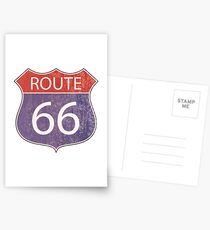 Route 66 Straßenschild Postkarten
