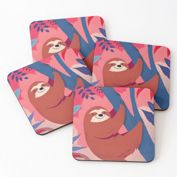 Item preview, Cute Sloth Hanging Off A Tree Branch In a Beautiful & Colorful Jungle designed and sold by AidenChen.