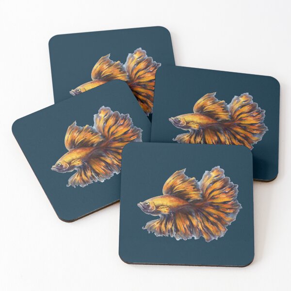 Item preview, Orange betta fish designed and sold by CatCarrot.