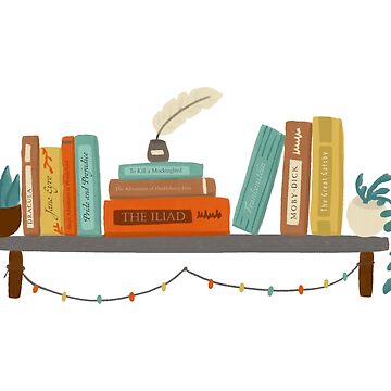 Artwork thumbnail, Classic Books bookshelf illustration by MariOyama