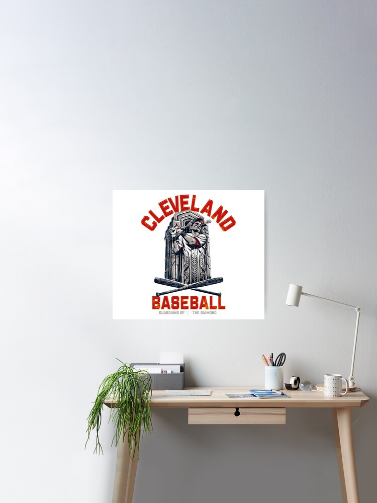 Cleveland Guardians Mustard 12'' x 12'' Minimalist Mascot Poster Print