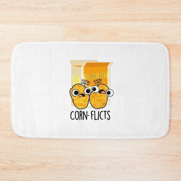 Item preview, Corn-flicts Cute Corn Flakes Pun designed and sold by punnybone.