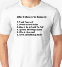 Das Leben ist 6 Regeln Slim Fit T-Shirt