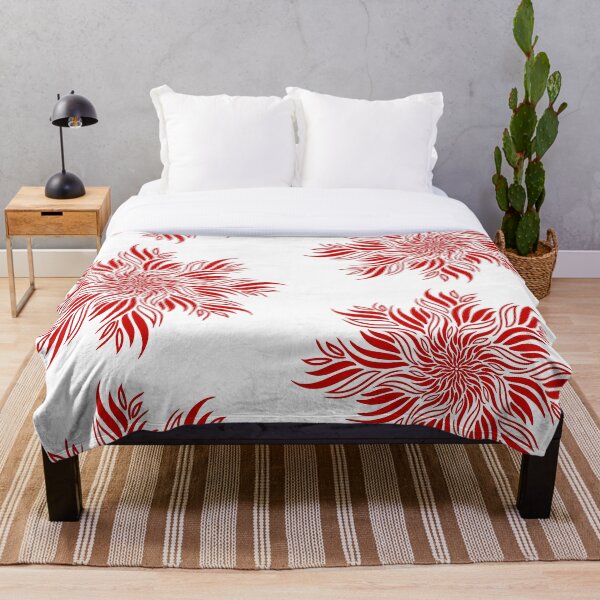 Item preview, Red Flower, Abstract Floral Art, Flower Mandala, Red Flower Leaves designed and sold by NMARTWORKS.