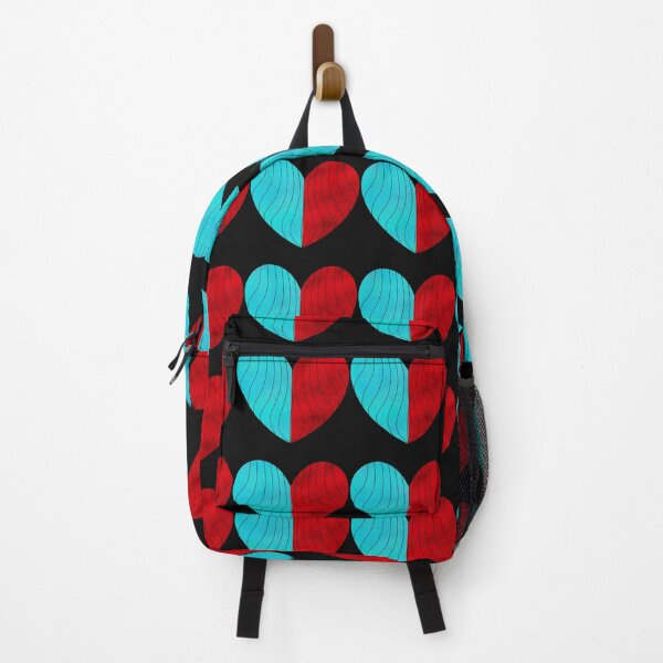 Item preview, Sky Blue & Red Balloon Mandala Split Heart designed and sold by rainestore.